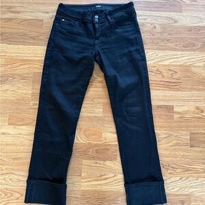 Hudson Jeans Women's Black Straight Leg Cuffed Jeans